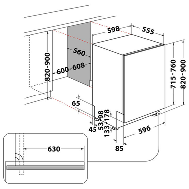 Lavavajillas integrable Whirlpool W7I HP40 L 60cm (1)