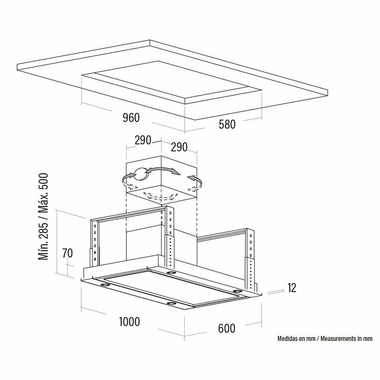 Campana de Techo Cata Isla Sirin 1000 WH Blanco (1)