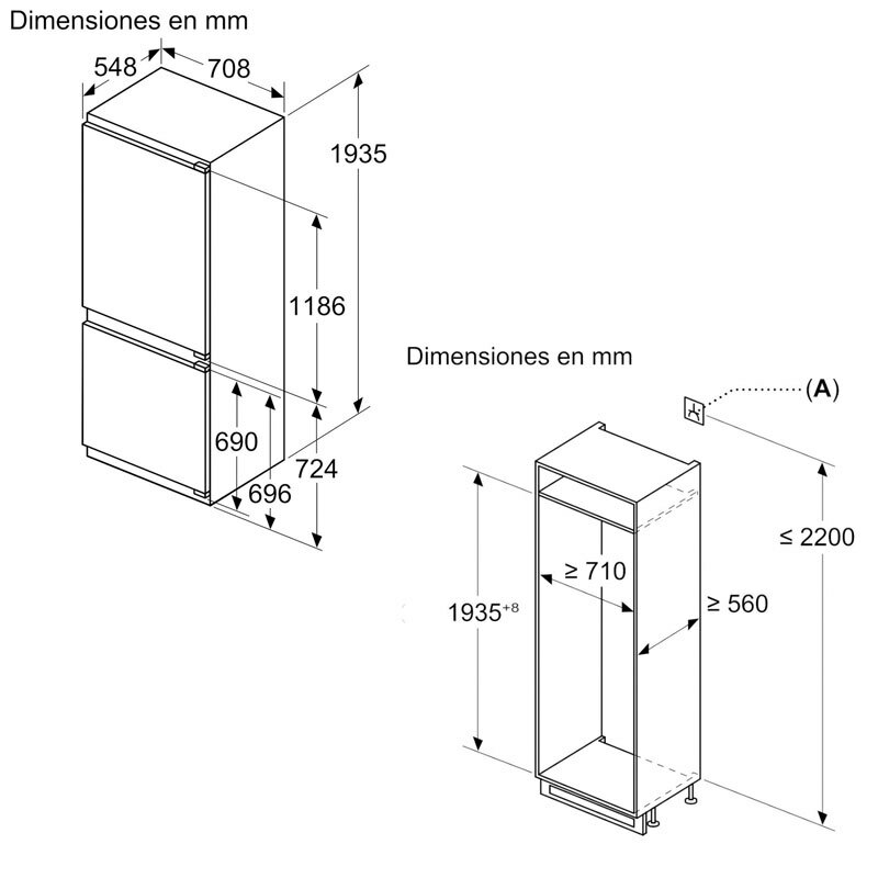 Frigorífico Combi integrable Siemens KB96NADD0 (1)