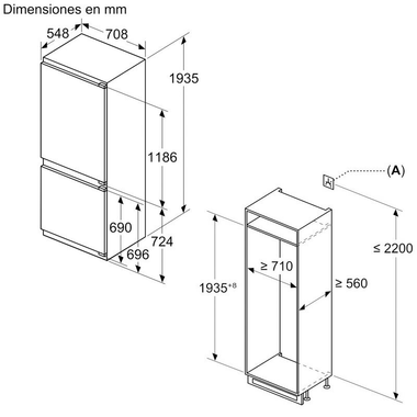 Frigorífico Combi integrable Siemens KB96NVFE0 (1)