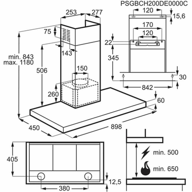 Campana decorativa AEG DBB3951M Inox (1)