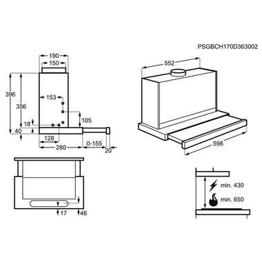 Campana extraíble AEG DPE5660M Inox (1)