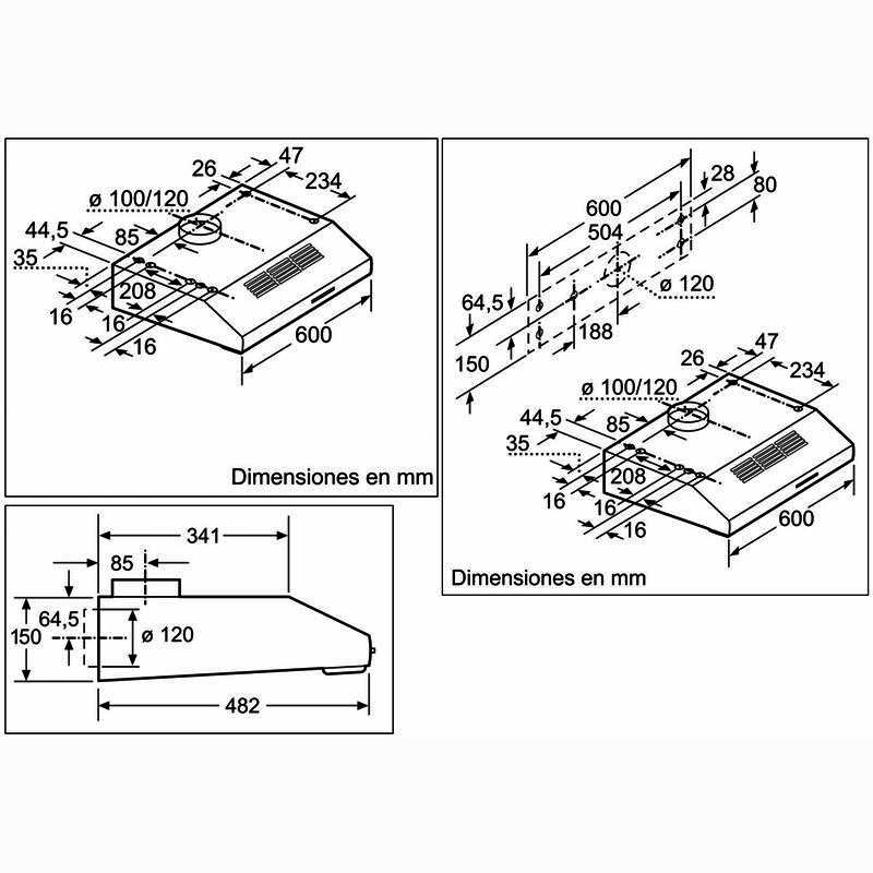 Campana convencional Balay 3BH263MX Inox (1)