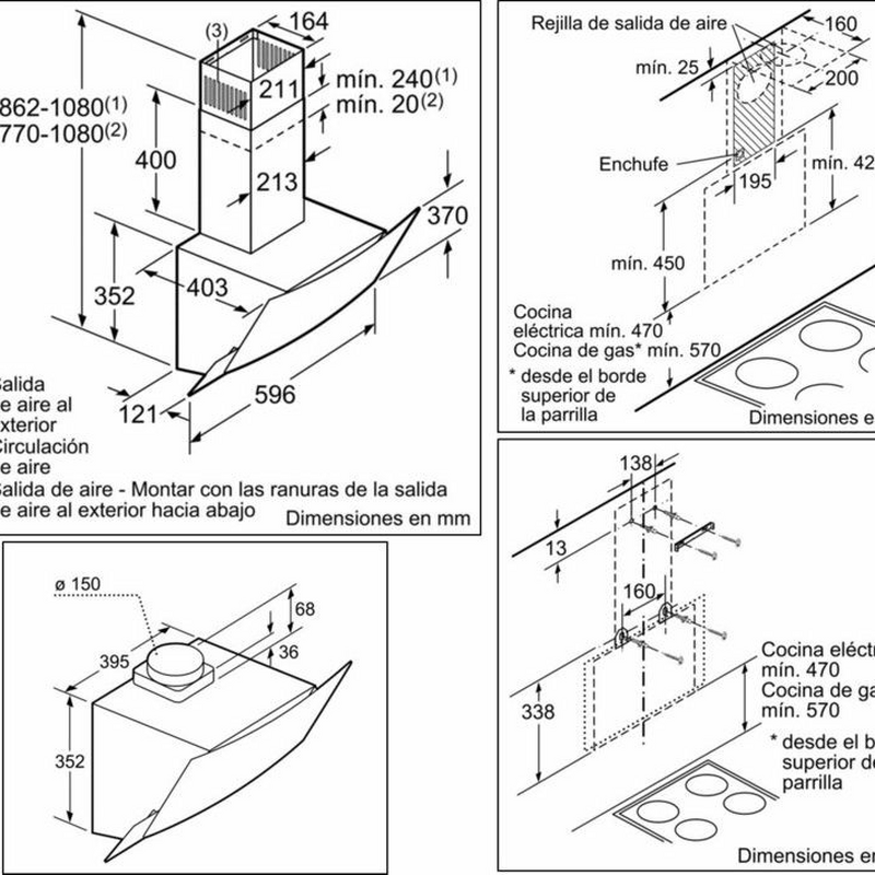 Campana decorativa Balay 3BC565GN Negro (1)