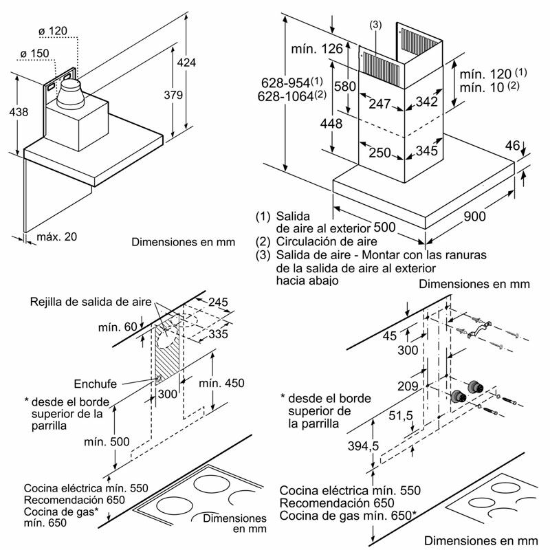 Campana decorativa Bosch DWB97CM50 Inox (1)