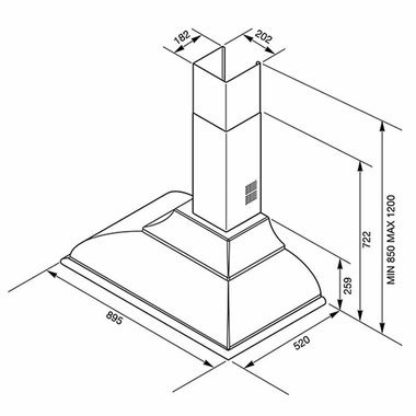Campana decorativa Smeg KC19POE Crema (1)