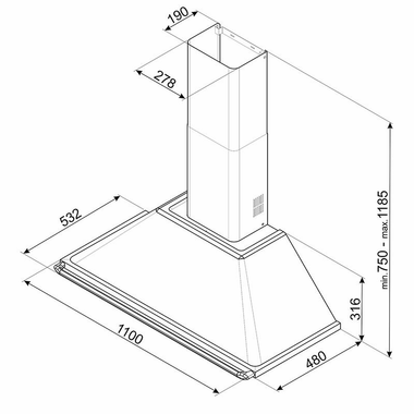 Campana decorativa Smeg KT110GRE Gris (1)