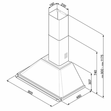 Campana decorativa Smeg KT90GRE Gris (1)