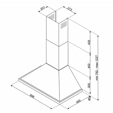 Campana decorativa Smeg KPF9BL Negro (1)