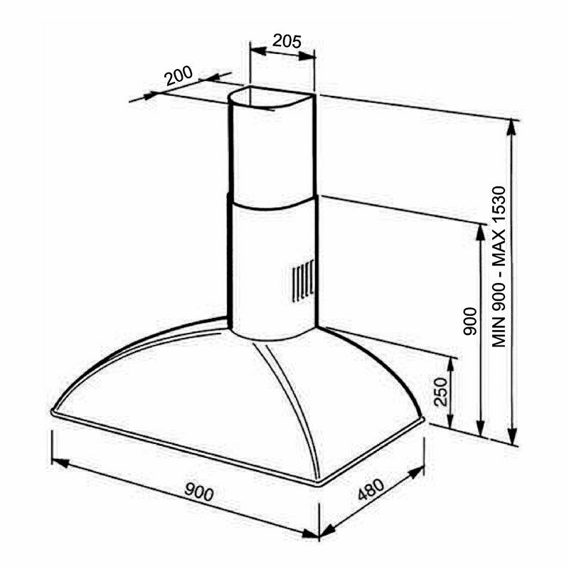 Campana decorativa Smeg KS89AOE Antracita (1)