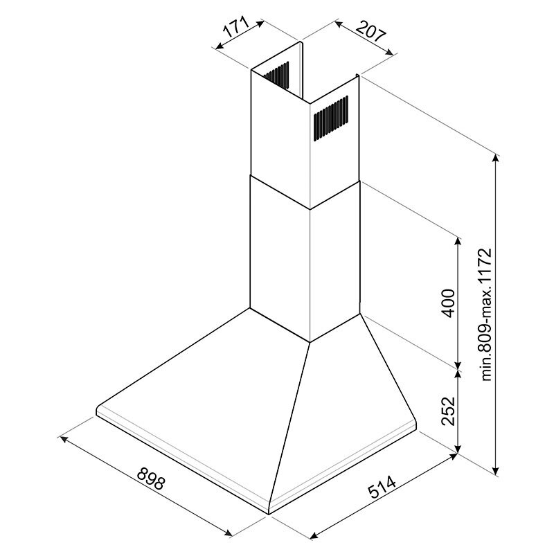 Campana decorativa Smeg KSED95COA Antracita (1)