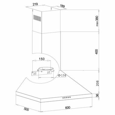 Campana decorativa Fagor 3CFP-6050X Inox (1)