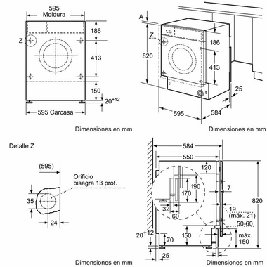 Lavasecadora integrable Balay 3TW773B 7Kg (1)