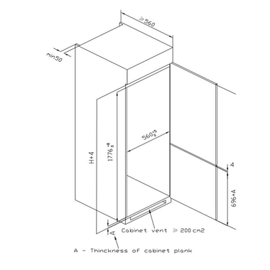 Frigorífico Combi integrable Midea MDRE353FGE01 (1)