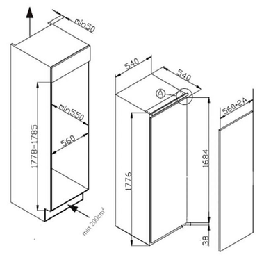 Congelador integrable Fagor 3CIB1725 (1)