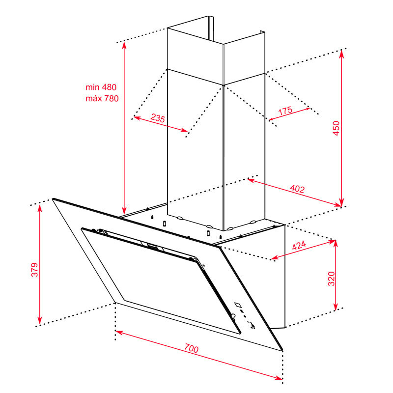 Campana decorativa Teka DVTPRO78780TCS Cristal Negro (1)