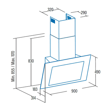 Campana decorativa Cata Renova Pure Air VNV90XGBK Negra (1)