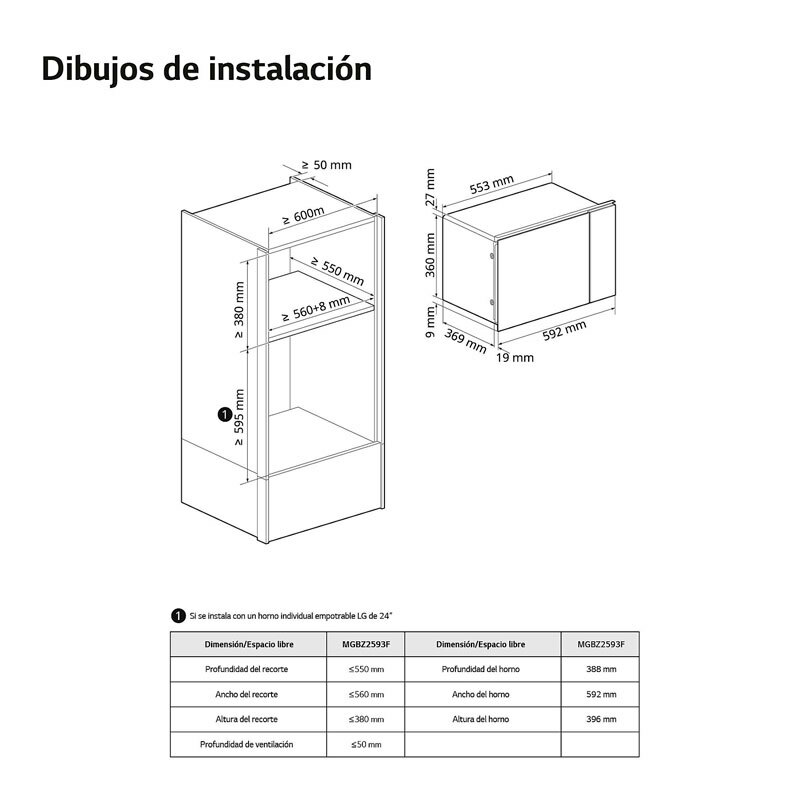 Microondas LG MGBZ2593F Negro (1)
