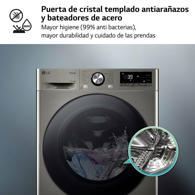 Lavasecadora LG F4DR7011AGS 11Kg Inox (8)