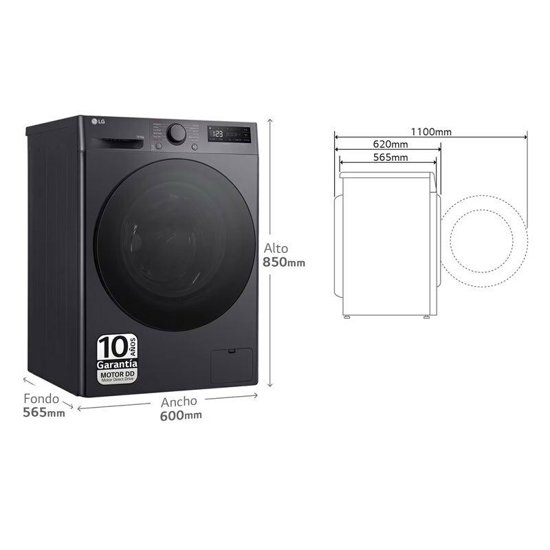 Lavasecadora LG F4DR6010AGM 10Kg Negro (1)