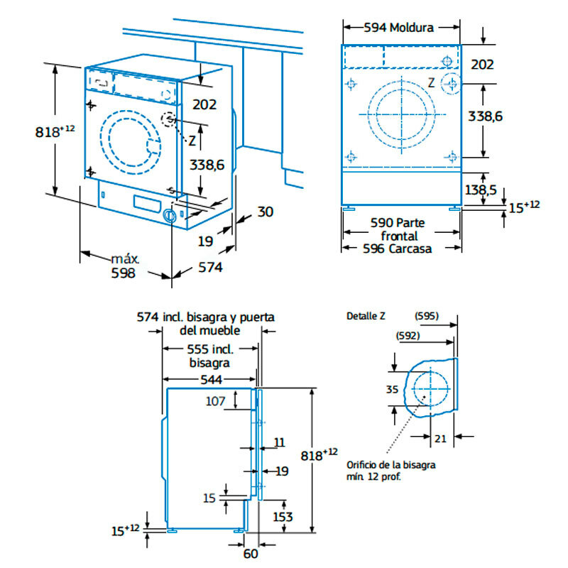 Lavadora integrable Balay 3TI979B 7Kg (1)