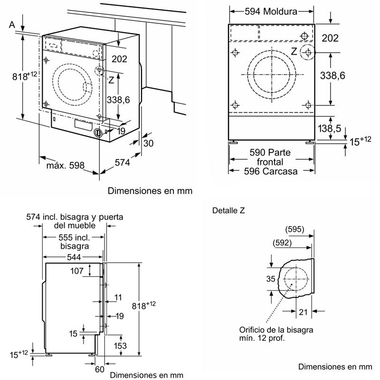 Lavadora integrable Siemens WI14W542ES 8Kg (1)