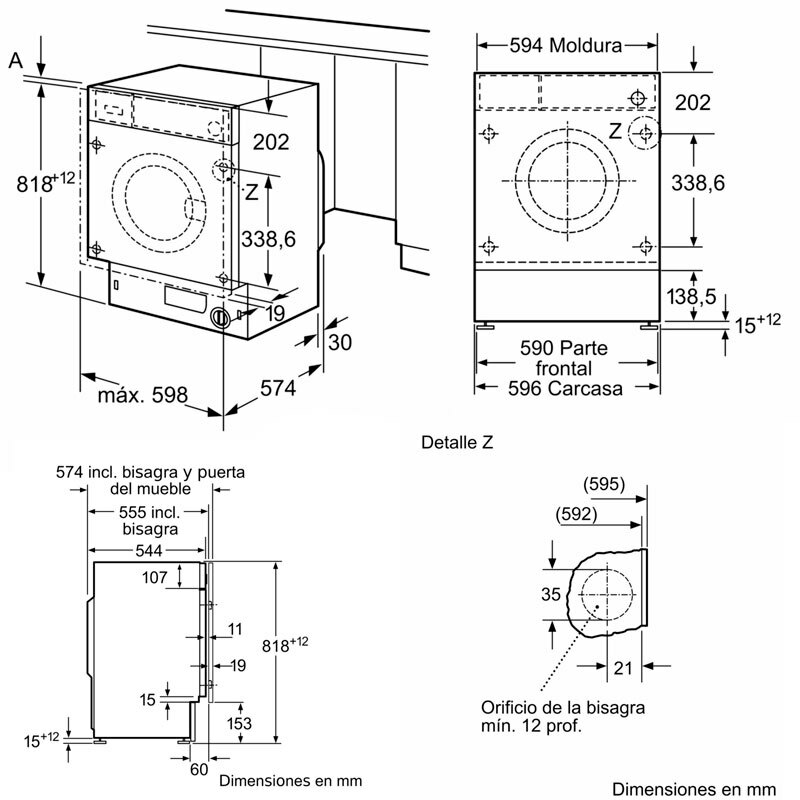 Lavadora integrable Siemens WI12W326ES 7Kg (1)