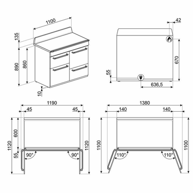 Cocina Smeg TR4110GR 110 cm (1)