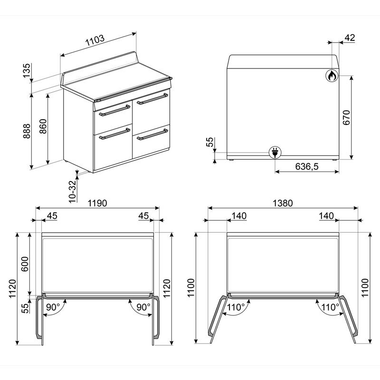 Cocina Smeg TR4110X-1 110 cm (1)
