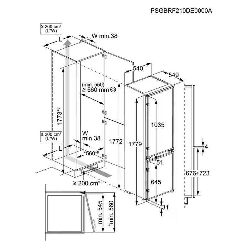 Frigorífico Combi integrable Electrolux LNS5LE18S (1)