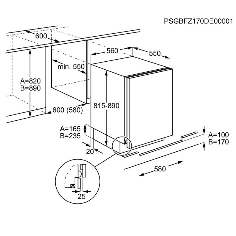 Frigorífico 1 puerta integrable Electrolux ESB2AE82S (1)