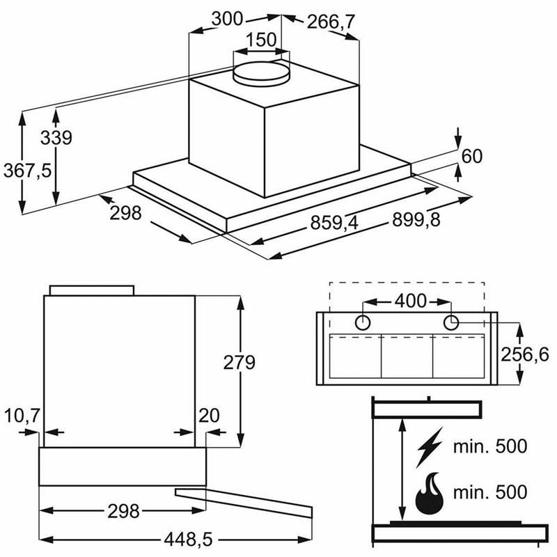 Campana integrada AEG DPE4941M Inox (1)