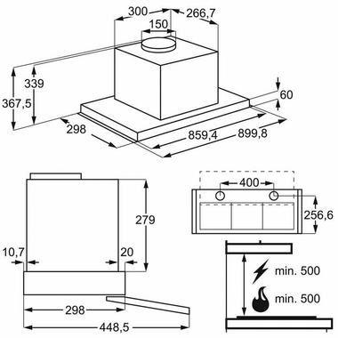 Campana integrada AEG DPE4941M Inox (1)