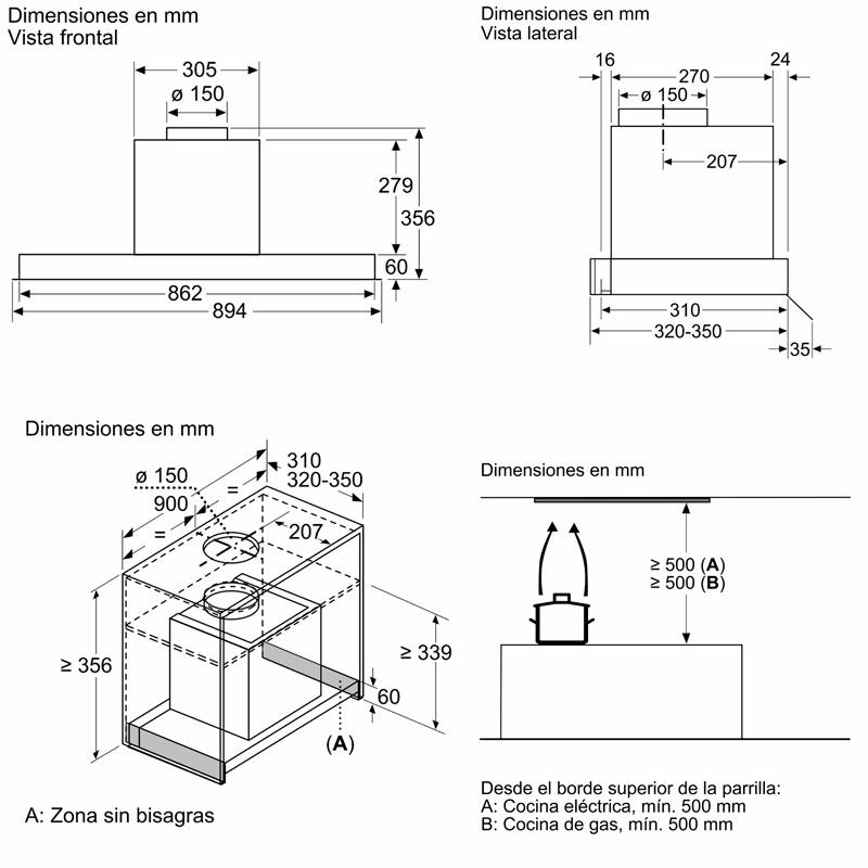 Campana integrada Balay 3BD896MX Inox (1)
