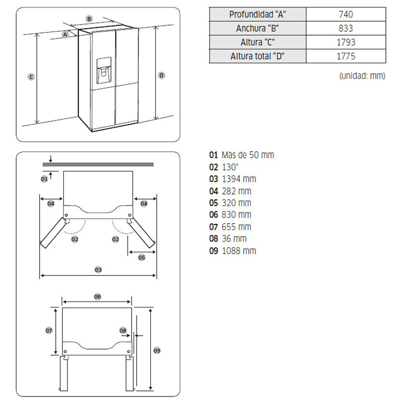 Frigorífico Americano Samsung RF48A401EM9/EF Inox (1)