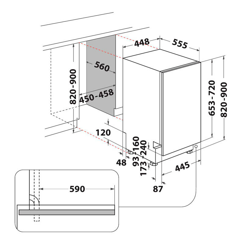 Lavavajillas integrable Whirlpool WSIC3M27C 45 cm (1)