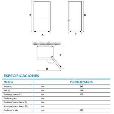 Frigorífico Combi Midea MDRB380FGE02A Inox (1)