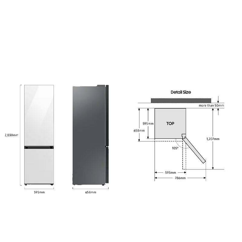 Frigorífico Combi Samsung RB38C7B6A22/EF Negro (1)