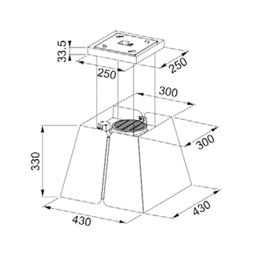 Campana decorativa de Isla Mepamsa Victoria 43 cm Negra Mate (1)