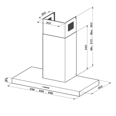 Campana decorativa Mepamsa Stilo Neo 70 cm Negra (1)