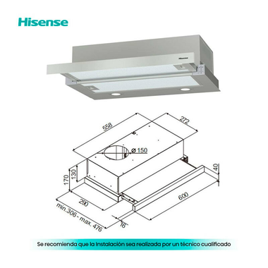 Campana telescópica Hisense CH6TL4BX Inox 60 cm (1)