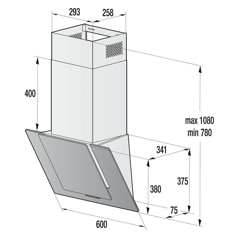 Campana decorativa Hisense CH6IN6BXBG Negro 60 cm (1)