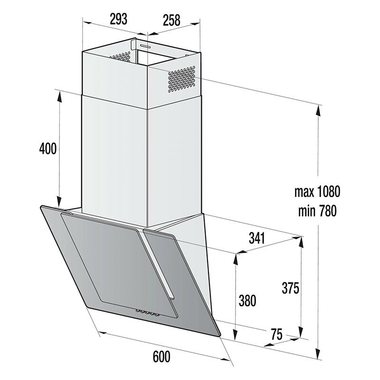 Campana decorativa Hisense CH6IN6BXBG Negro 60 cm (1)