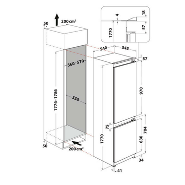 Frigorífico Combi integrable Whirpool ART 66112 Blanco (1)