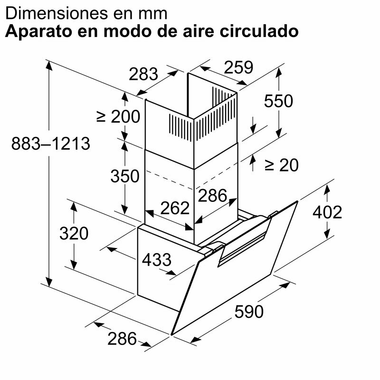 Campana decorativa Bosch DWK67FN60 Cristal Negro (1)