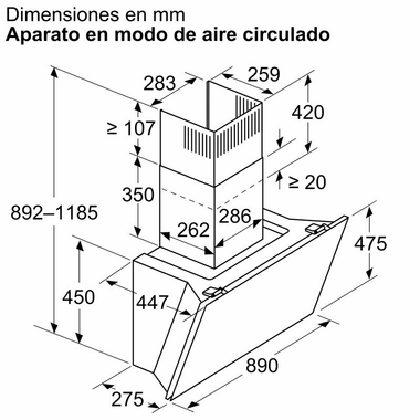 Campana decorativa Bosch DWK91LT60 Cristal Negro (1)