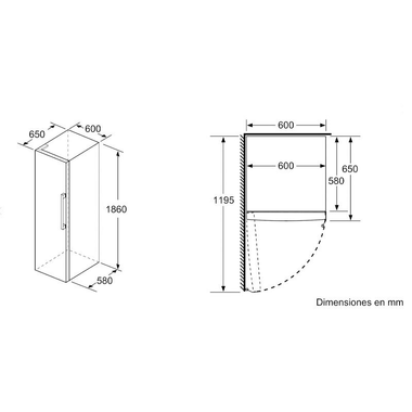 Frigorífico de 1 puerta Bosch KSV36FIEP Inox (1)