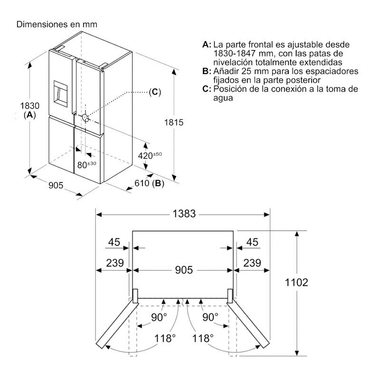 Frigorífico Americano Siemens KF96DAXEA Grafito (1)