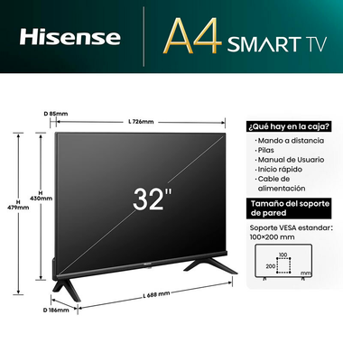 TV LED 80cm - 32'' Hisense 32A4N (1)