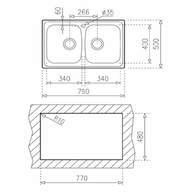 Fregadero Teka Universe 80 T-XP 2C (1)